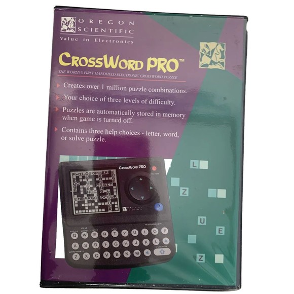 Oregon Scientific Crossword Pro Handheld Game Electronic Puzzle LB-1000B A9 - Picture 2 of 13